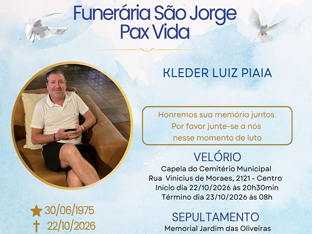 Kledinho, 51 anos, é velado em Sorriso após ser baleado pelas costas